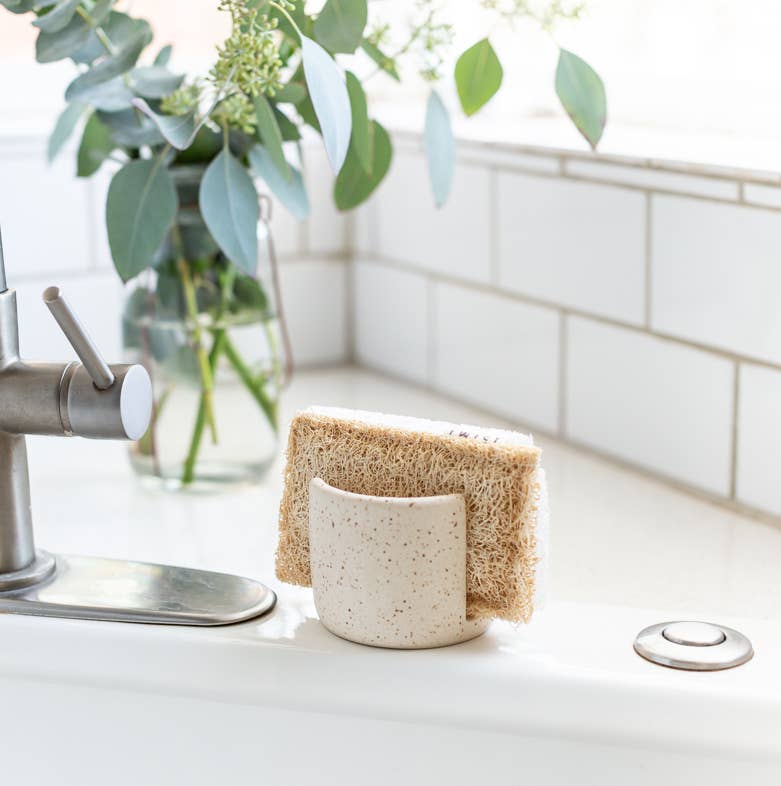 napkin holder handmade sponge holder ceramic sponge holder letter holder white sponge holder kitchen sponge holder